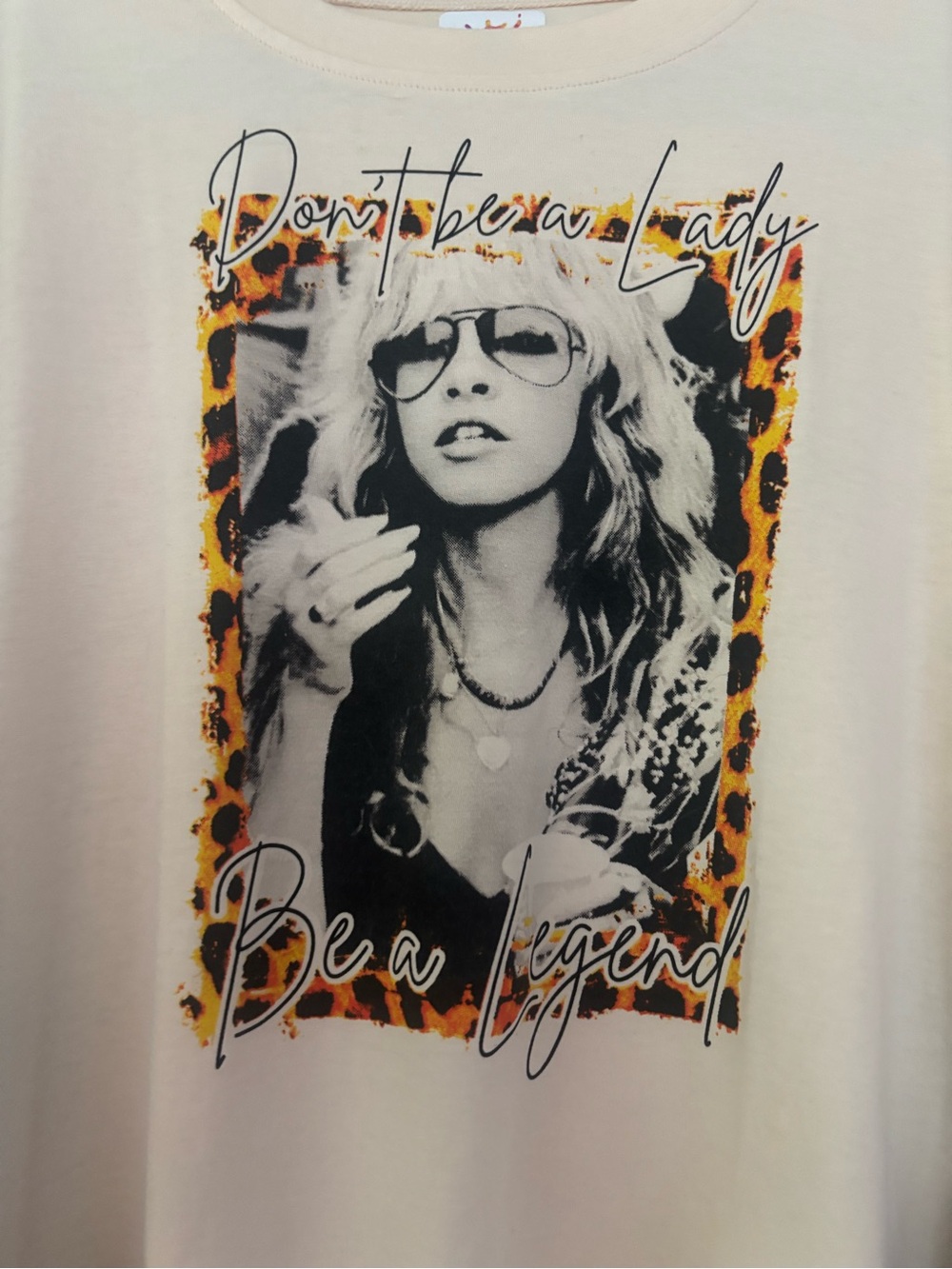 Stevie Nicks Be A Legend Graphic Tee with Leopard Kimono Sleeves. Firm price. - Picture 2 of 3